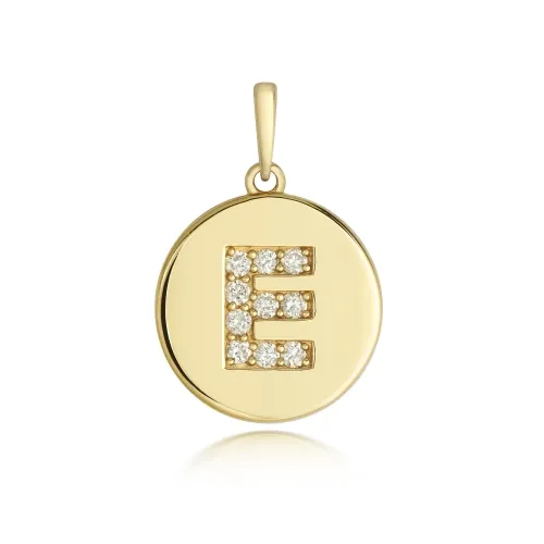9ct Yellow Gold E Initial Pendant 1.10g